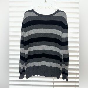 Boys Black & Gray Horizontal Striped Sweater